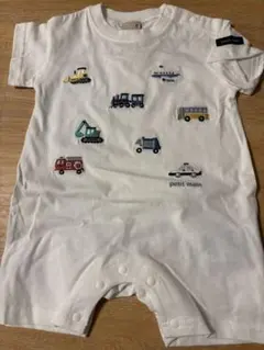 petit main 車両刺繍ロンパース 70cm