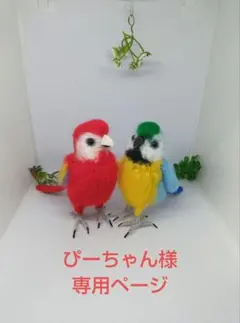編みぐるみ　コンゴウインコ　ウロコインコ　&　小鳥ちゃん達〈ぴーちゃん様　専用〉