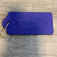 COACH レザー タグ　チャーム 紫　デニム　バック