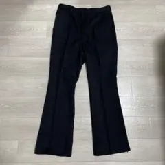 ブラック フレアパンツ バックポケット付き スラックス