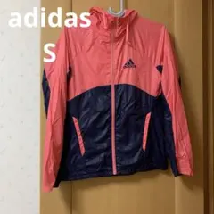 adidas フード付きウィンドブレーカー ピンク・ネイビー
