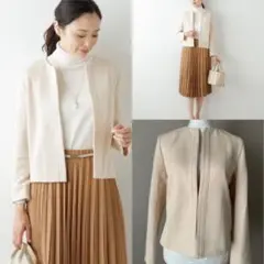 NEWYORKER★バルキーツィードジャージー ノーカラージャケット