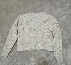 NATURAL BEAUTY BASIC ツイードライクニットカーディガン