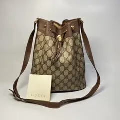 美品　gucci グッチヴィンテージグッチ ショルダーバッグ　巾着pvc gg柄