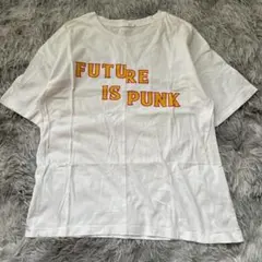 【GU】ホワイト FUTUREISPUNK Tシャツ 半袖 M ビッグシルエット