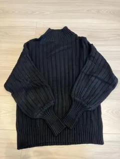 【GRL】リブ編み ブラック 長袖ニット ハイネック