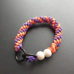 ハンドストラップ　パラコード　パープル×オレンジ