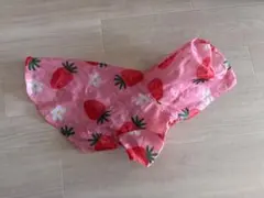犬服 レインコート いちご柄