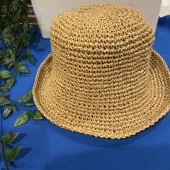 未使用　ユニクロ　ベージュ ストローバケットハット