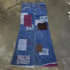 ◎HYSTERIC GLAMOUR パッチワーク Aライン ロングスカート S