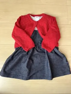 組曲　ジャンパースカート・カーディガン・長袖セット 80cm