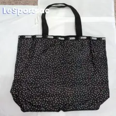 LeSportsac 星柄エコバッグ 黒 レスポートサック トートバッグ