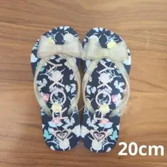 ROXY　ビーチサンダル　リボン　ラメ　花柄　20cmのサムネイル