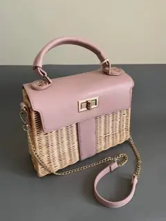 KAGO&MORI ピンク かごバッグ 未使用