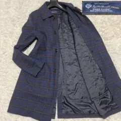美品ロロピアーナ×GLB チェスターコート　XL 紺ライナー　チェック　ストーム