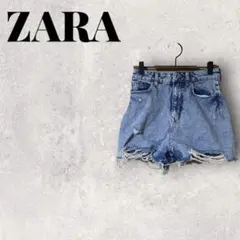 ショートパンツ ZARA ジーンズ　 S ダメージ加工 レディース