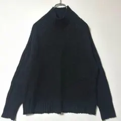 GRL タートルネック ニット M〜L 相当 黒 ざっくり編み セーター R