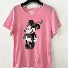 ミニーマウス ビンテージ風Ｔシャツ　ピンク