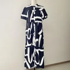 アクシーズ　総柄　マキシ　ティアード ワンピース