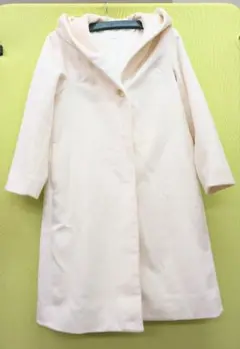 【着用２回】grove フード付きロングコート オフホワイト　М