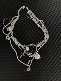 glamb シルバー 多重チェーンネックレス