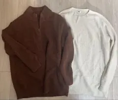 ユニクロ　スフレヤーンハーフジップ　クルーネックセーター　3XL 2着セット