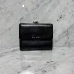 Paul Smith ポールスミス 三つ折財布 ブラック 黒 本革 がま口
