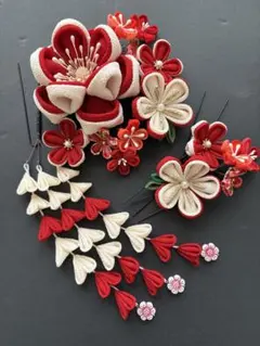 No.115 つまみ細工　髪飾り（10点セット）