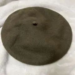 ウール製オリーブグリーンベレー帽