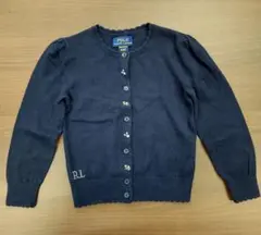 ポロ　ラルフローレン　4/4T　紺色花柄　カーディガン