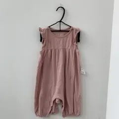 【ユニクロ】カバーオール ノースリーブ ロンパース ピンク　80