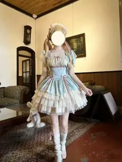 新品タグ付きコスプレロリータ衣装2点セットメルカリでハロウィン SEASONZ ゴスロリ 眼帯 十字架 レース コスプレ ダーク