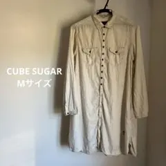 CUBE SUGAR 長袖シャツ　チュニック　アイボリーのサムネイル