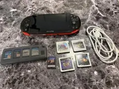 ま*き様 PS Vita レッド 本体 充電ケーブル ゲームカード付き