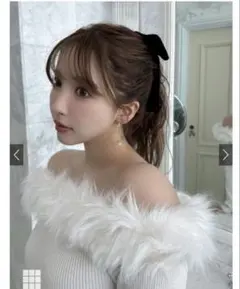 三上悠亜ファーオフショルダーニットトップスan1271