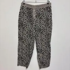 テーパードパンツ 豹柄 千鳥格子 XL 茶 綿100 ゆったり 大人カジュアルのサムネイル