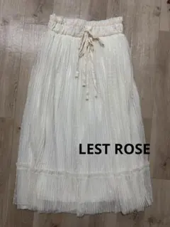 【LEST ROSE】チュール 水玉 ロングスカート　オフホワイト