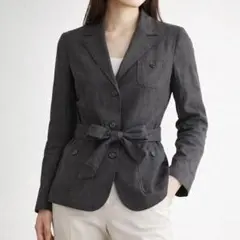 セオリー【2】テーラードジャケット ベルト付き リネン混 日本製 春秋