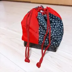 新品 和装 巾着バッグ 巾着袋 籠付き 浴衣 ちりめん