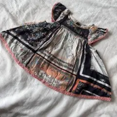 センスオブワンダー　袖なしトップス　チュニック　花　80 パッチワーク