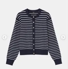 プラステ UVカットレーヨンブレンドメタルボタンカーディガン S ネイビー