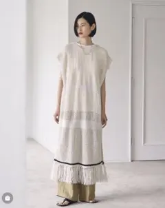 フリンジパターンニットベスト