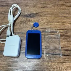 docomo 青色 キッズケータイ　SH-03M 本体 充電器　ケース　セット