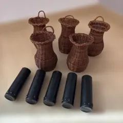 かご 花籠 竹籠 セット 昭和レトロ 当時物 インテリア