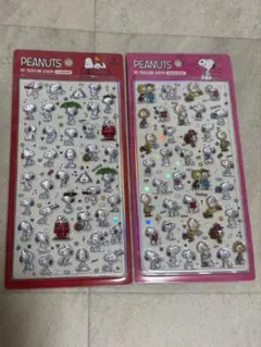 【2種】新品　韓国限定　スヌーピー　PEANUTS　3D ボンボンドロップシール