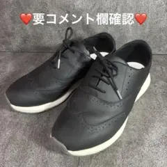 AcureZ スニーカー ウイングチップ 24.5 3E 軽量 アシックス 黒のサムネイル