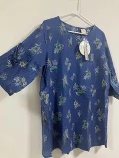 【新品】Non Mollare 爽やかブルー花柄　チュニック