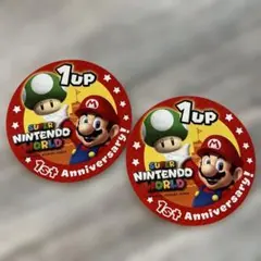 SUPER NINTENDO WORLD 1周年ステッカー2枚セットマリオ