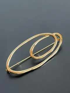 ミラオーウェン ゴールドオーバルブローチ