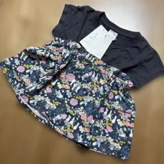 タイムセール！新品未使用　ピーターラビット　花柄 ドッキングTシャツ　110のサムネイル